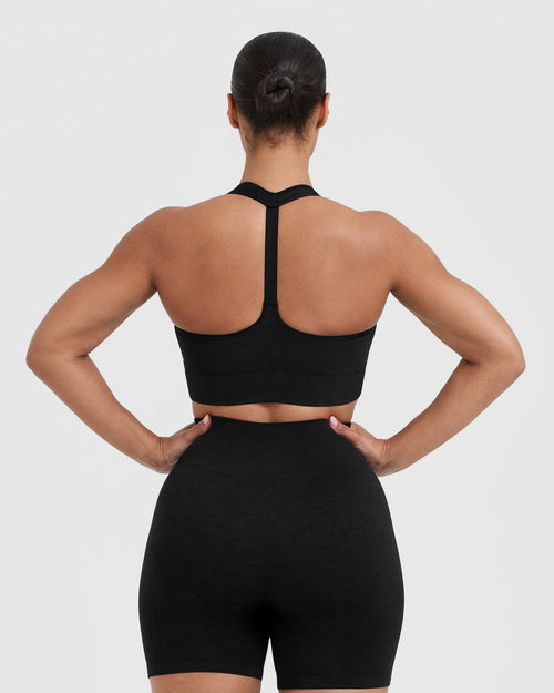 Classic Seamless 2.0 V-Neck Bralette | Black Marl