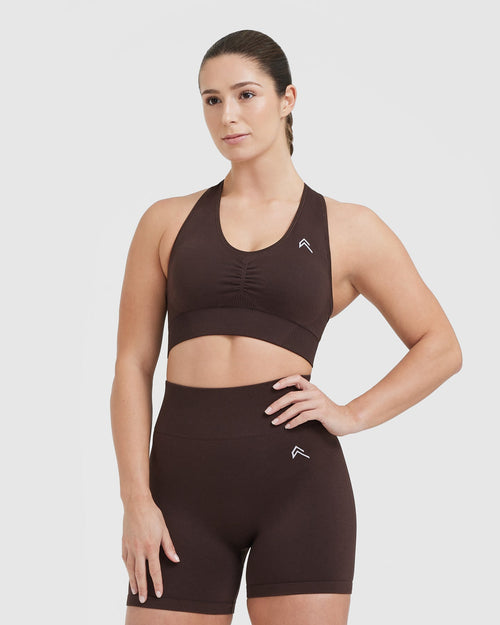 Oner Modal Classic Seamless 2.0 V-Neck Bralette | 70% Cocoa Marl