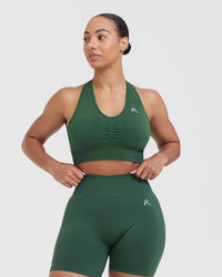 Classic Seamless 2.0 V Neck Bralette | Evergreen Marl