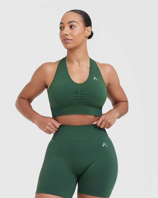Classic Seamless 2.0 V Neck Bralette | Evergreen Marl