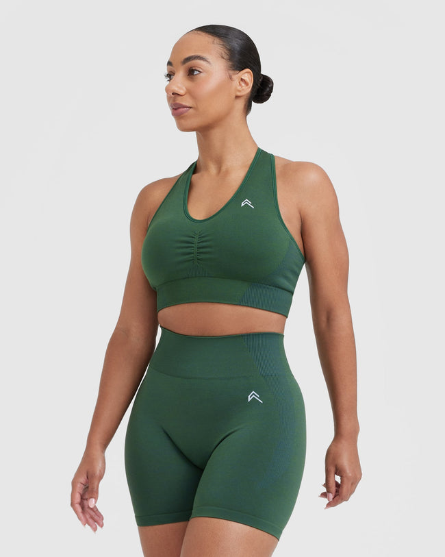 Classic Seamless 2.0 V Neck Bralette | Evergreen Marl