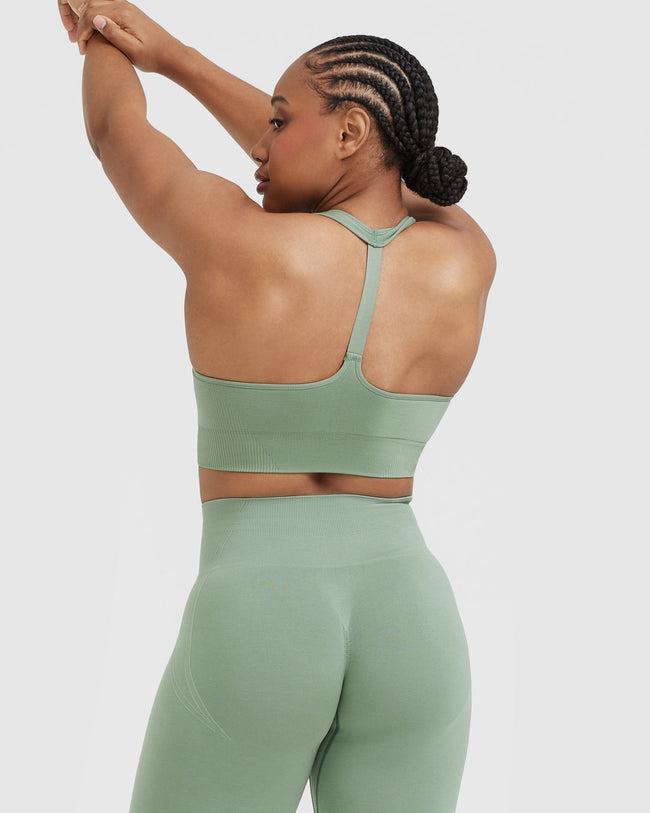 Classic Seamless 2.0 V Neck Bralette | Sage Marl