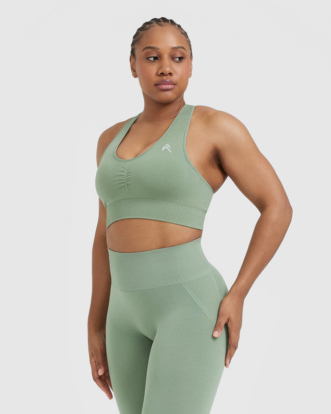 Classic Seamless 2.0 V Neck Bralette | Sage Marl