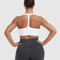 Classic Seamless 2.0 V Neck Bralette | White