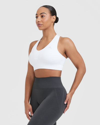 Classic Seamless 2.0 V Neck Bralette | White