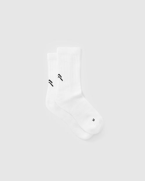Crew Socks 1 Pack (White / Black) - Women's | Oner Active