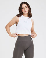 Graphic Jersey Tank | White