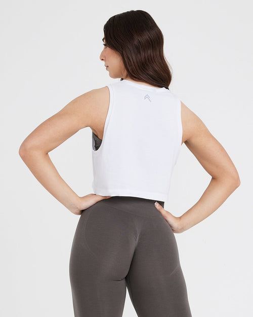 Graphic Jersey Tank | White