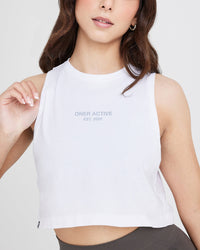 Graphic Jersey Tank | White