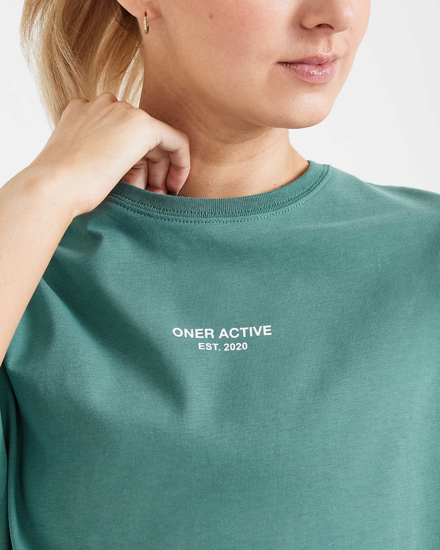 Graphic Oversized Short Sleeve Tee | Washed Mineral Green
