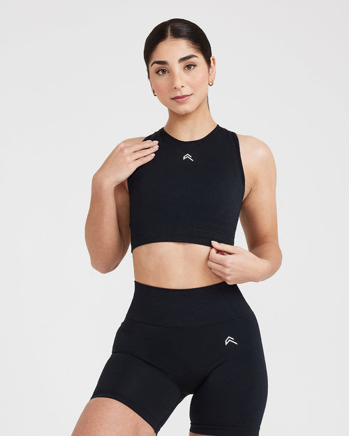 Oner Modal Classic Seamless 2.0 Crop Top | Black Marl