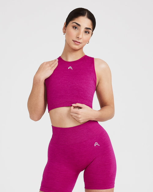 Oner Modal Classic Seamless 2.0 Crop Top | Fuchsia Marl