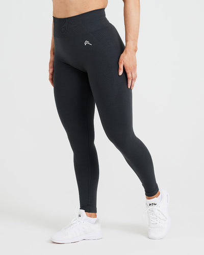 Grey Seamless Leggings - Coal Marl