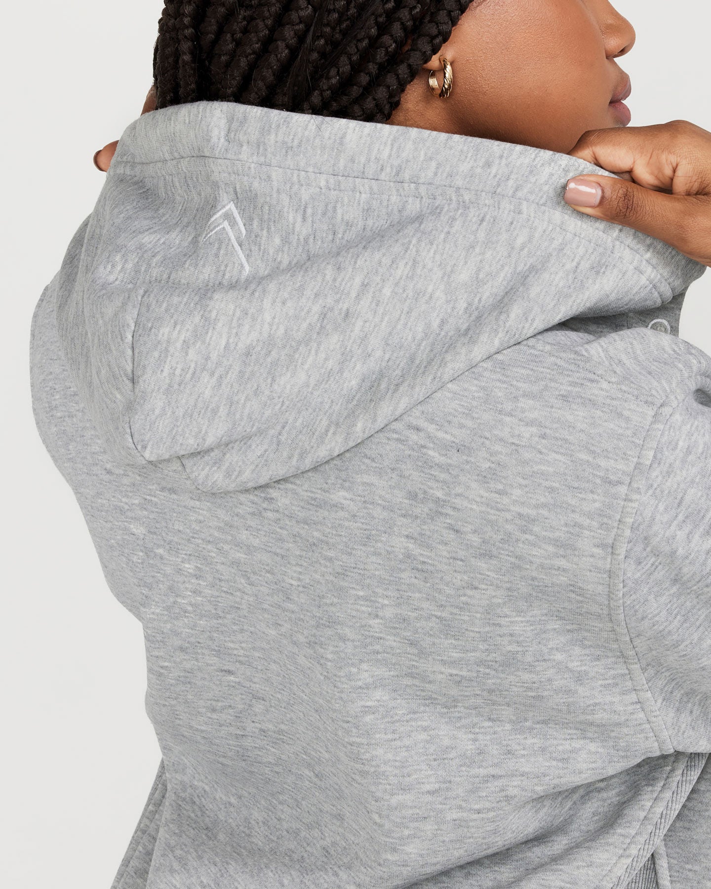 Classic Lounge Oversized Zip Through Hoodie | Silver Grey Marl