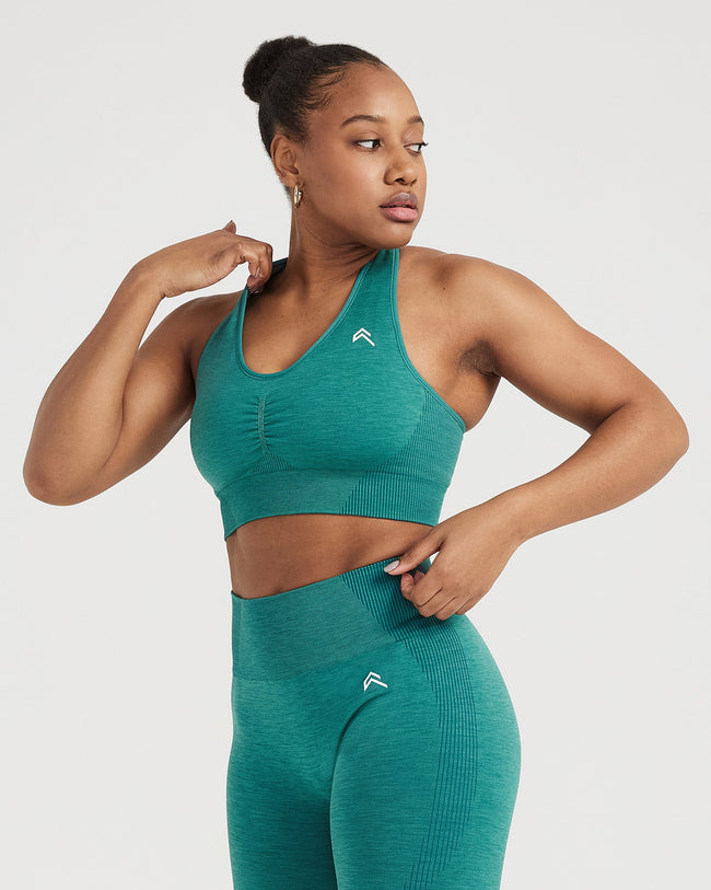 Classic Seamless 2.0 V Neck Bralette | Mineral Green Marl