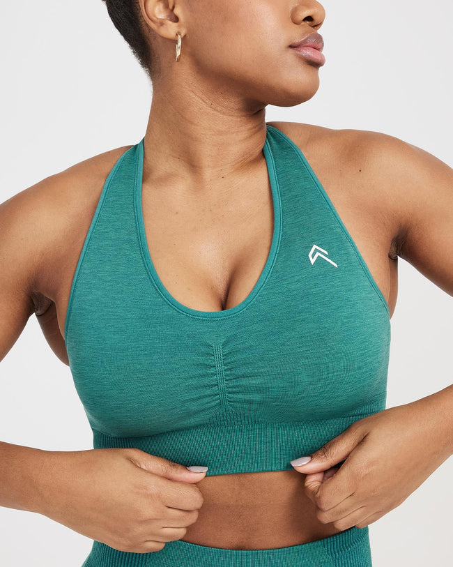 Classic Seamless 2.0 V Neck Bralette | Mineral Green Marl