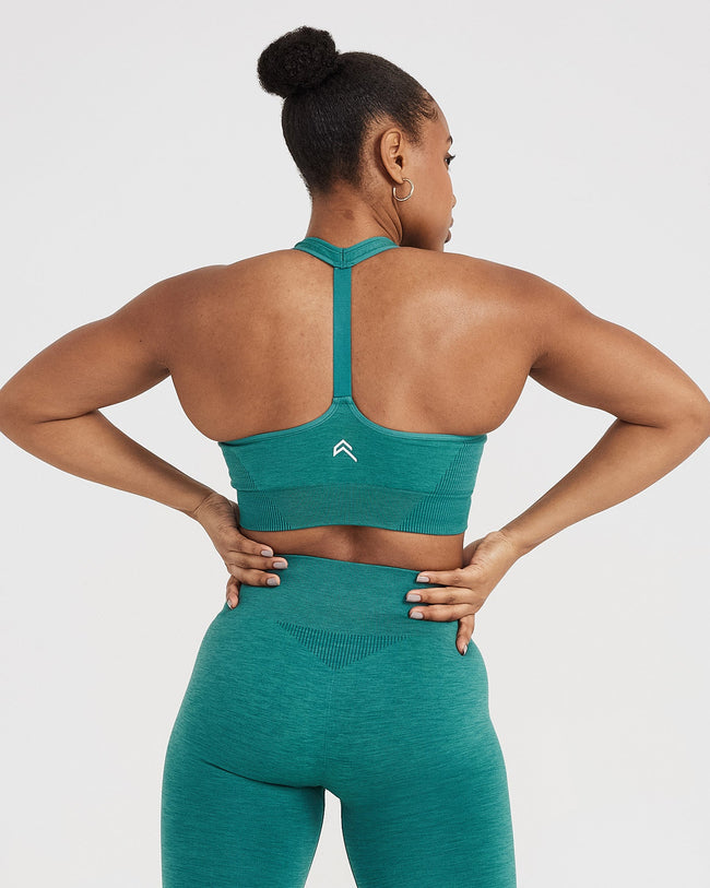 Classic Seamless 2.0 V Neck Bralette | Mineral Green Marl