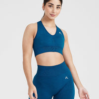 Classic Seamless 2.0 V-Neck Bralette | Petrol Blue Marl