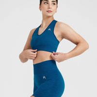 Classic Seamless 2.0 V-Neck Bralette | Petrol Blue Marl