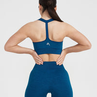 Classic Seamless 2.0 V-Neck Bralette | Petrol Blue Marl