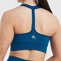 Classic Seamless 2.0 V-Neck Bralette | Petrol Blue Marl