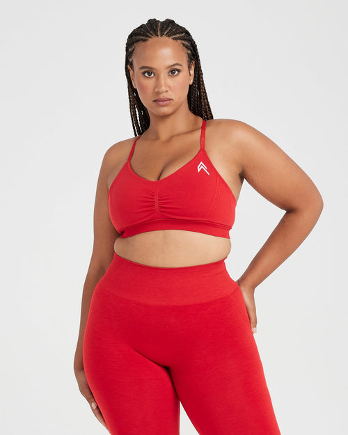 Oner Modal Effortless Micro Bralette with White Logo | Spicy Red