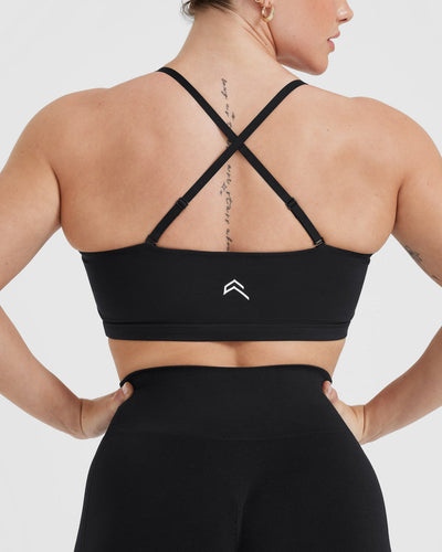 Black Bandeau Bralette - Removable Bra Pads | Oner Active