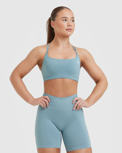 Oner Modal Everyday Cross Over Bralette | Steel Blue