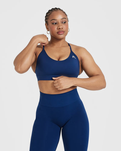 Dark Blue Sports Bra - Midnight - Removable Bra Pads