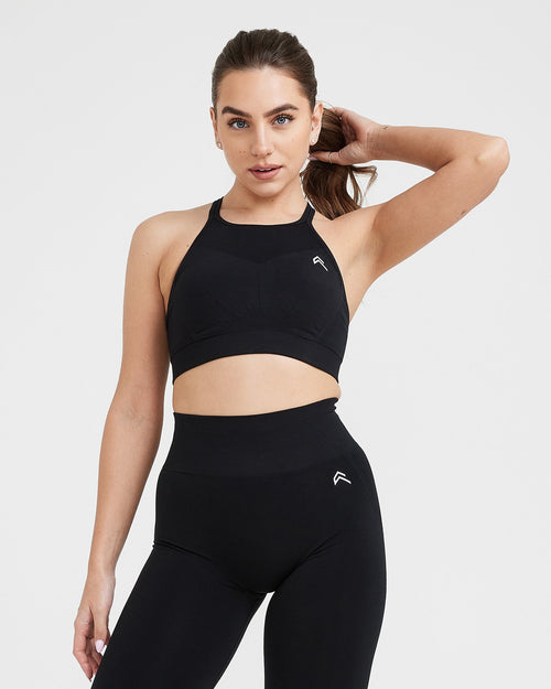 Oner Modal Effortless Seamless High Neck Bralette | Black
