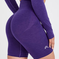 EffortlessLift™ Seamless Cycling Shorts with White Logo | Amethyst