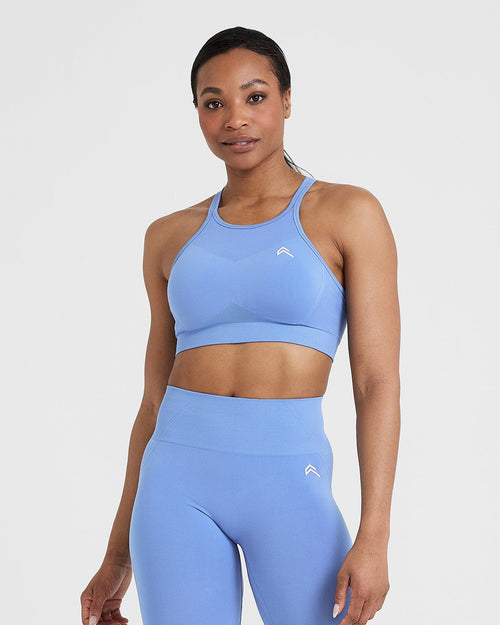 Oner Modal Effortless Seamless High Neck Bralette | Light Denim
