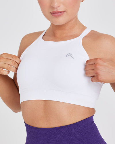 White High Neck Bralette Seamless Oner Active