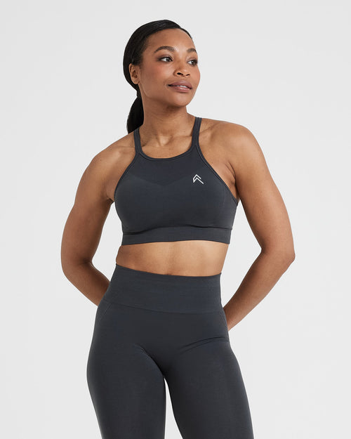 Oner Modal Effortless Seamless High Neck Bralette | Coal