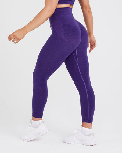 EffortlessLift™ Seamless Leggings with White Logo | Amethyst