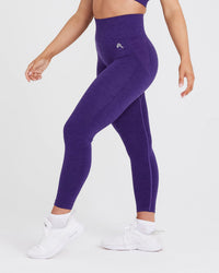 EffortlessLift™ Seamless Leggings with White Logo | Amethyst
