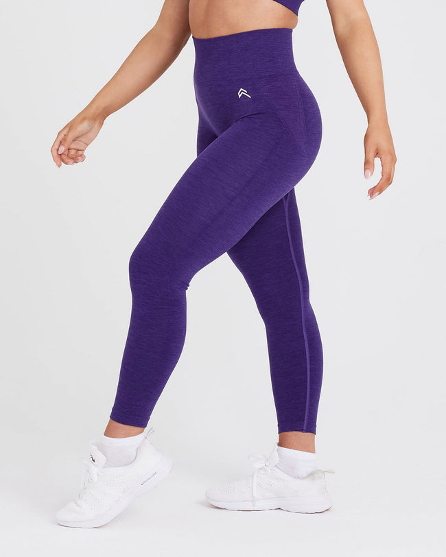 EffortlessLift™ Seamless Leggings with White Logo | Amethyst