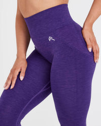 EffortlessLift™ Seamless Leggings with White Logo | Amethyst
