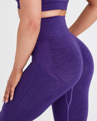 EffortlessLift™ Seamless Leggings with White Logo | Amethyst