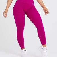EffortlessLift™ Seamless Leggings with White Logo | Fuchsia