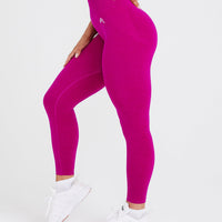EffortlessLift™ Seamless Leggings with White Logo | Fuchsia