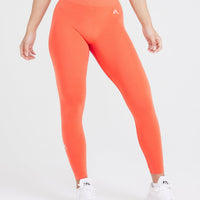 EffortlessLift™ Seamless Leggings with White Logo | Peach Blossom