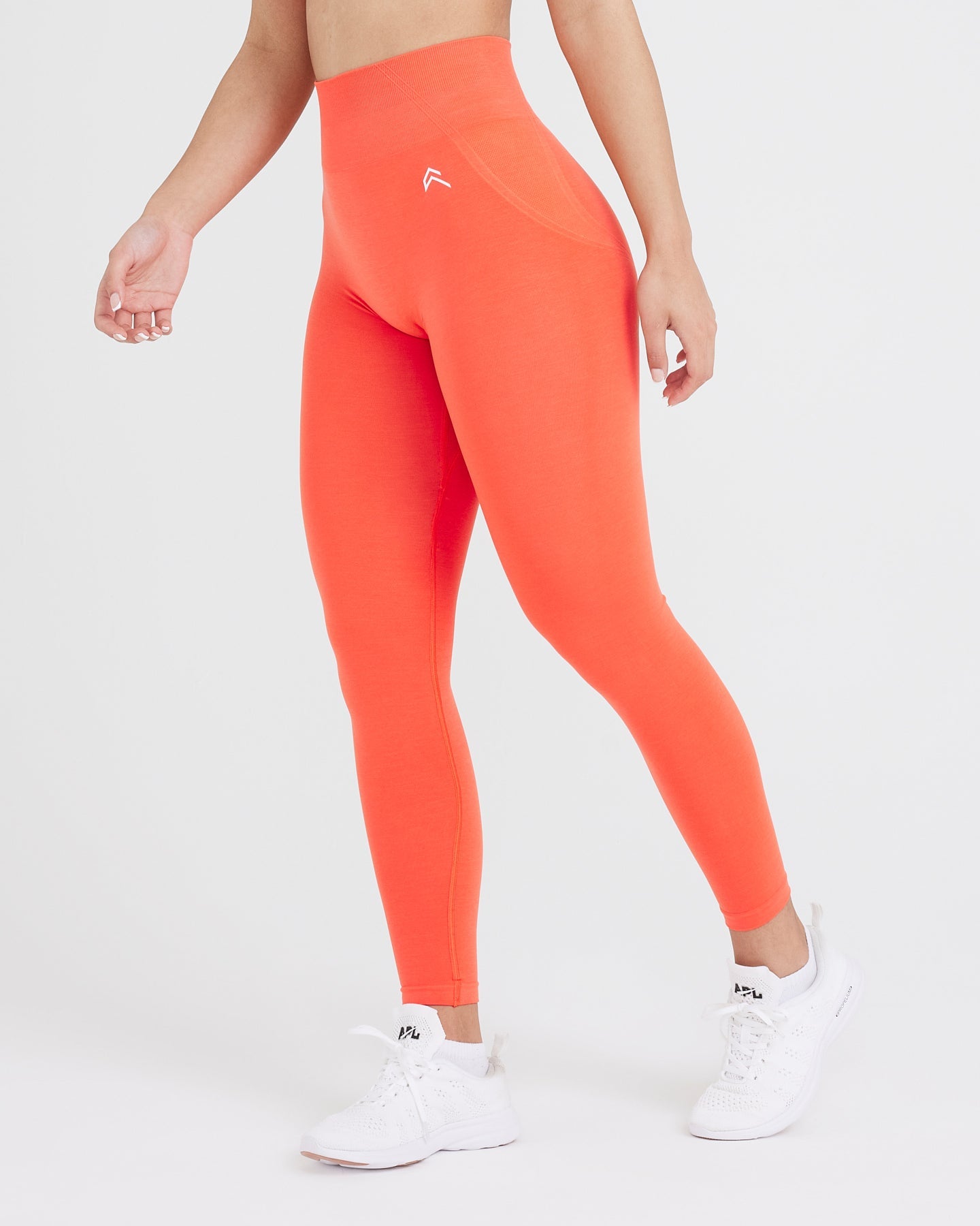 EffortlessLift™ Seamless Leggings with White Logo | Peach Blossom