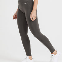 EffortlessLift™ Seamless Leggings with White Logo | Deep Taupe