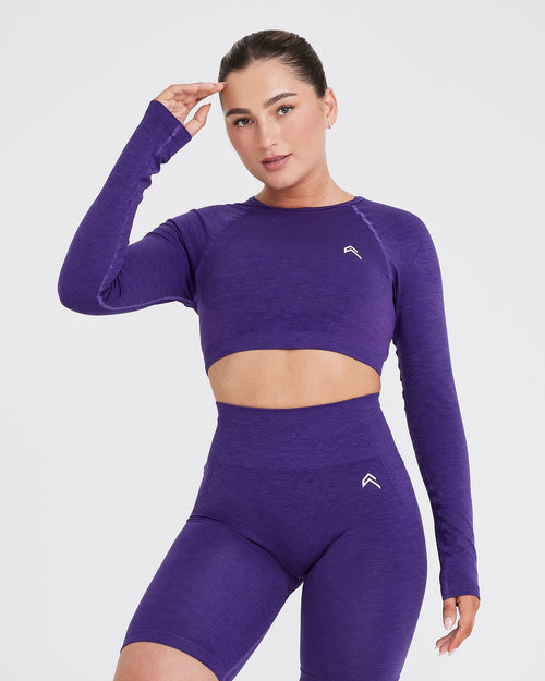 Oner Modal Effortless Seamless Long Sleeve Crop Top | Amethyst