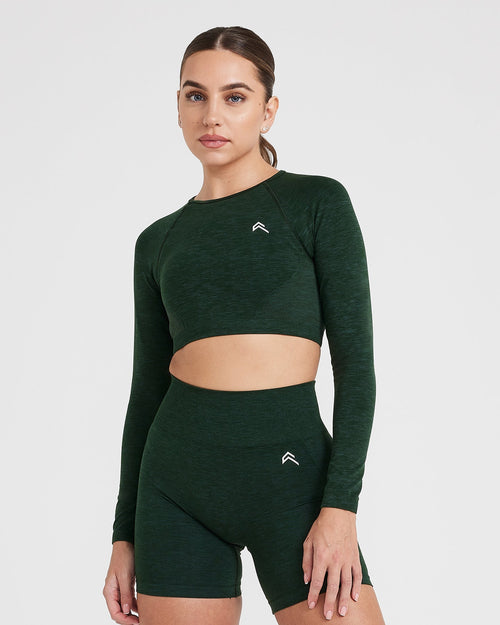 Oner Modal Effortless Seamless Long Sleeve Crop Top | Evergreen