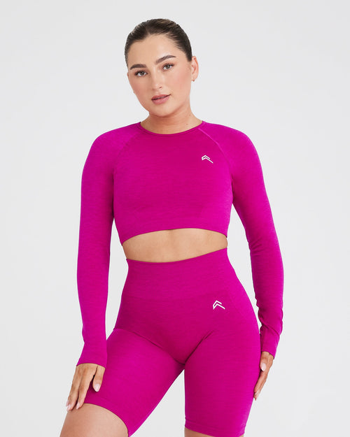 Oner Modal Effortless Seamless Long Sleeve Crop Top | Fuchsia