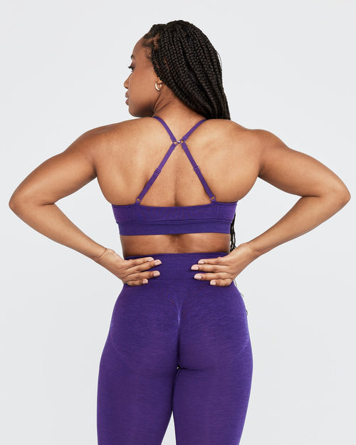 Effortless Micro Bralette with White Logo | Amethyst
