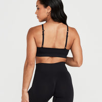 EffortlessLift™ Micro Bralette with White Logo | Black