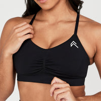 EffortlessLift™ Micro Bralette with White Logo | Black